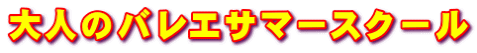 大人のバレエサマースクール