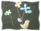 花と鳥の刺繍