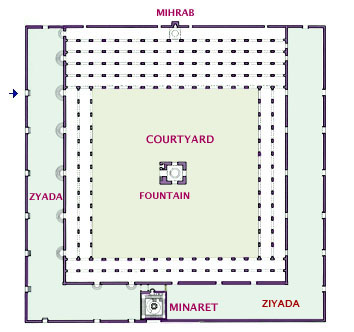 Image result for ibn tulun mosque plan