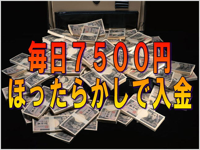 毎日7500円 ほったらかしで入金