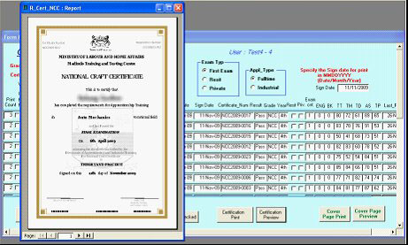 BOAIS result entry screen