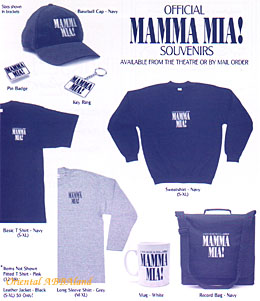 official MAMMA MIA! souvenirs