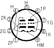 12BH7A pin connection