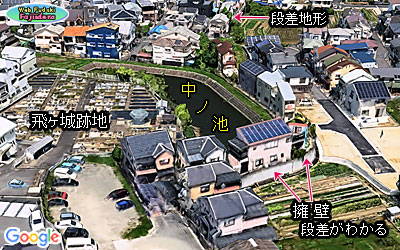 ⑦中ノ池の３Ｄ化画像(南より)