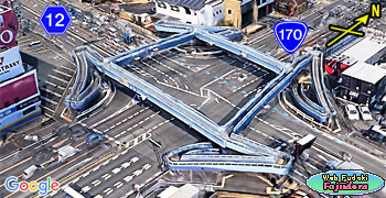 ① 沢田交差点と沢田歩道橋