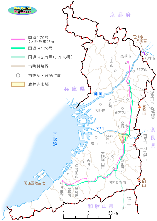 ①国道１７０号の路線図(現道・旧道)