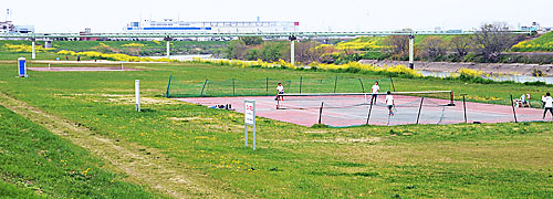 ④ 大和川河川敷西運動広場(南東より)