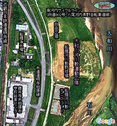 ③ 大和川河川敷運動広場と周辺の様子