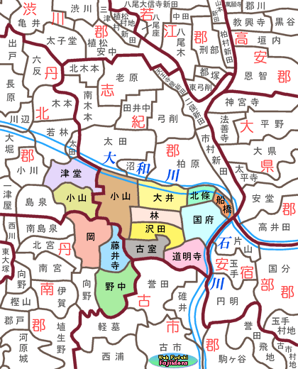 明治初期の郡制と村の分布