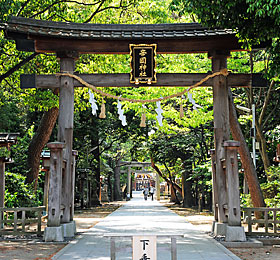 ⑤ 辛國神社の鳥居(東より)