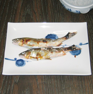 興津川のアユの塩焼き