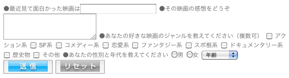 CSSで指定する前のフォームの状態