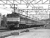 武豊線のSL1世紀号を追いかけるように運転されたEF65520(稲)牽引の14系潮干狩り列車