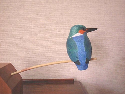 カワセミのカービング