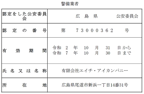 認定を受けたことを示す標識