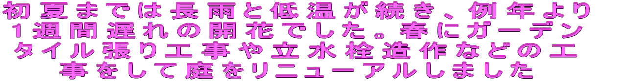 Ă܂ł͒JƒቷAN1TԒx̊JԂłBtɃK[f^CH◧𑢍Ȃǂ̍HĒj[A܂ 