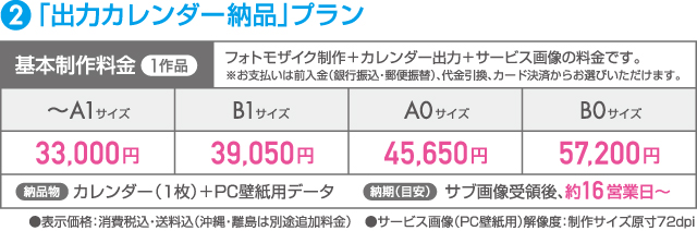 制作料金／ポスター納品