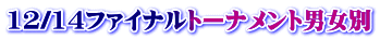 12/14ファイナルトーナメント男女別