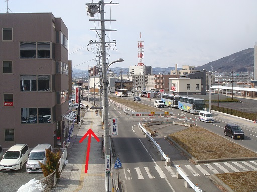 長野駅東口からの経路
