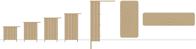 木の塀、縦格子のウッドフェンス、木べえさん 図。42×85角と30×120板 の目隠しフェンス シリーズ