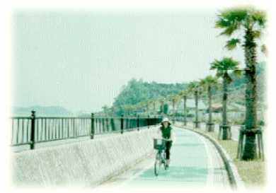 こうゆう道と普通の町の道とがあるの。矢印なんかがついてるから、道には迷わないよ〜♪