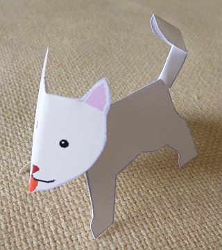 paper dog, shiba-white
