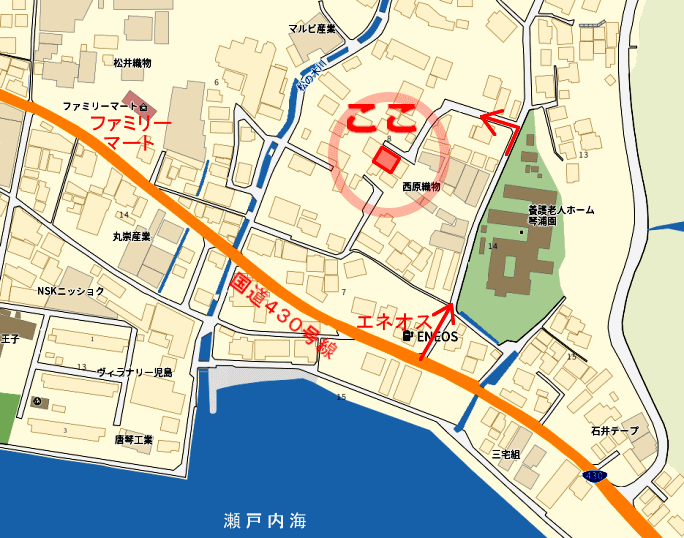 児島唐琴3丁目1086番8地図