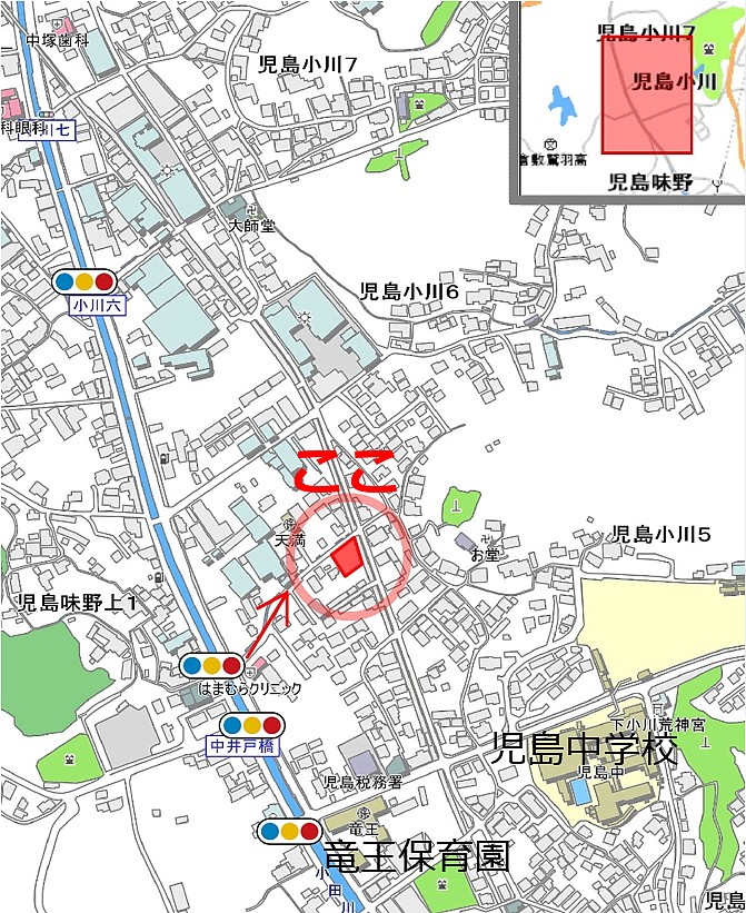 児島小川5丁目売地土地分譲地の地図