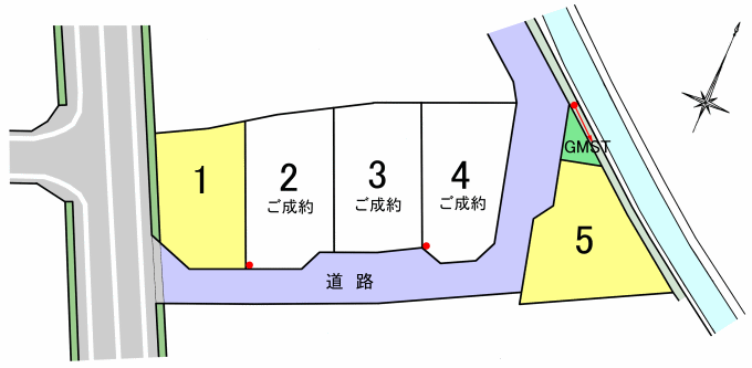 児島下の町5丁目分譲地の区画図