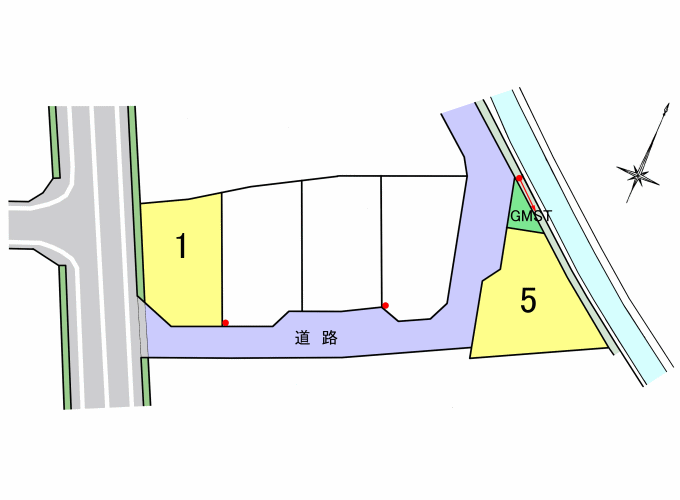 児島下の町5丁目分譲地の区画図