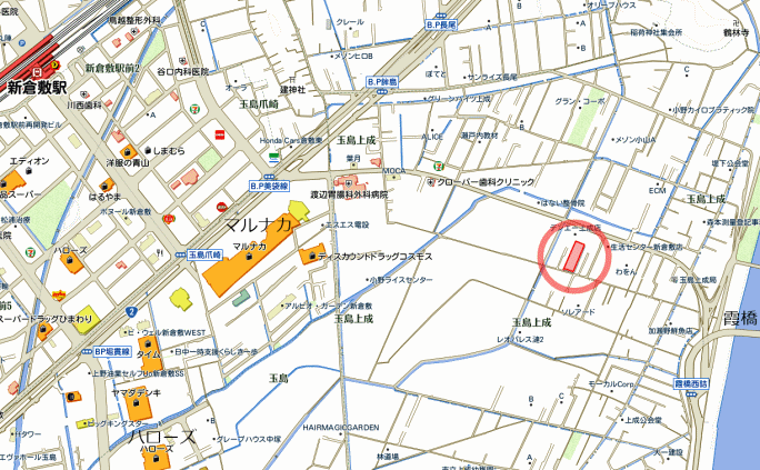 玉島上成637土地の地図