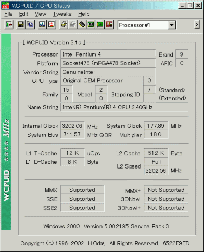 WCPUID Useing Status