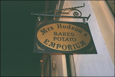 Photo: Signboard, Mrs. Hudson's Emporium, Granada Studios Tour, Manchester