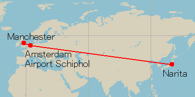 Route Map: Narita - Manchester