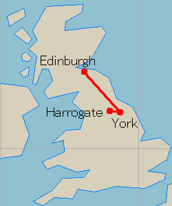 Route Map: Edinburgh - York - Harrogate - York