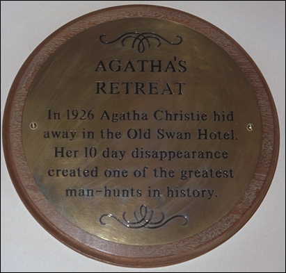Photo: Agatha Christie Plaque, Old Swan Hotel