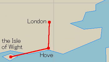 Route Map: Hove - London, the Isle of Wight