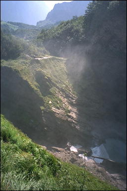 Photo: Spray of the Reichenbach Falls