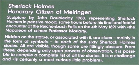 Photo: Explanatory Board, Sherlock Holmes Statue 2