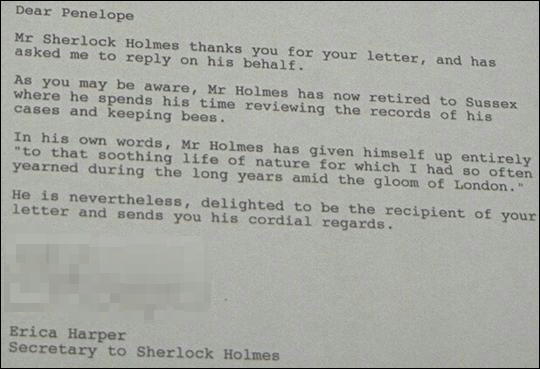 Photo: Letter (Secretary to Sherlock Holmes) 2