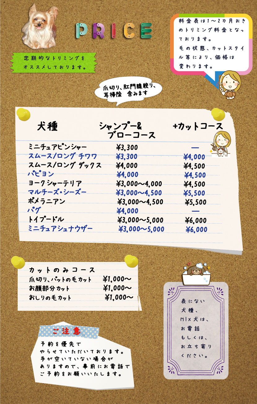 料金表