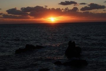 下田海岸の夕日