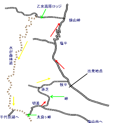 乙女高原の地図