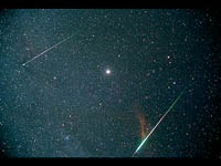 Meteors of Leonids in Gemini