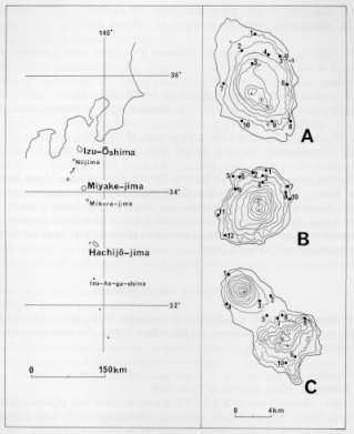 location of Izu Islands and collecting sites