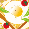 ごきげんな目玉焼き sunny-side up egg