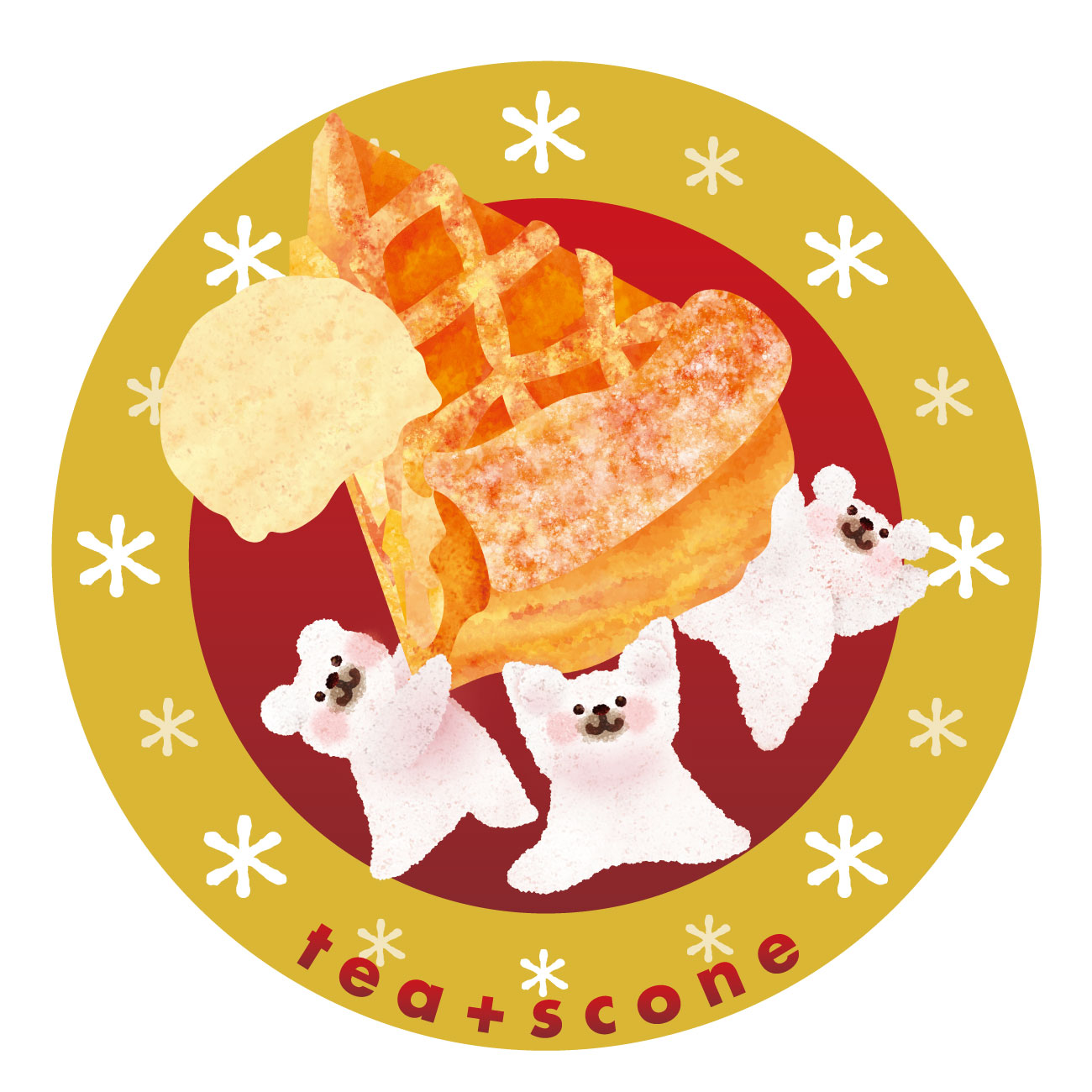 apple pie & bear characters アップルパイとシロクマ三兄弟