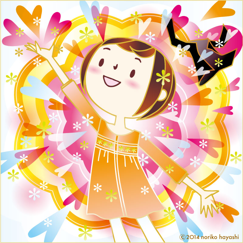 イラスト  思い込みをやめてゆっくりゆっくり変わって行った「美幸さん」黒い服にさよなら。明るい色の似合うひとになる。