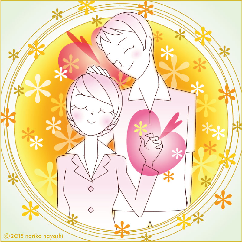 イラスト 自分の心と向き合って強くなった彼女に想いを打ち明けた年下の彼と。これからは一緒。