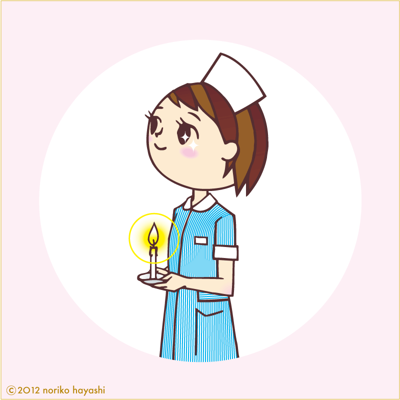 キャンドルを手に想いも新た。看護師へ、大事な一歩。